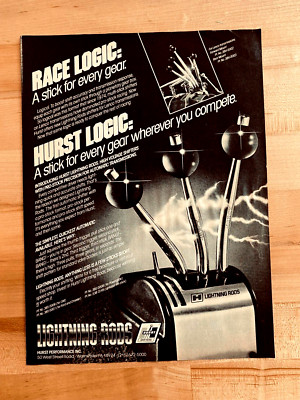 1982 Original Print Ad Hurst Shifter LIGHTNING RODS 