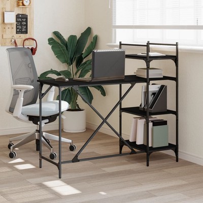 vidaXL Computertisch mit Ablagen Schwarz 120x47x109cm