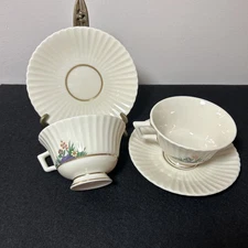 LENOX 2 Cups and 2 Saucers Rutledge Made In USA Bone China