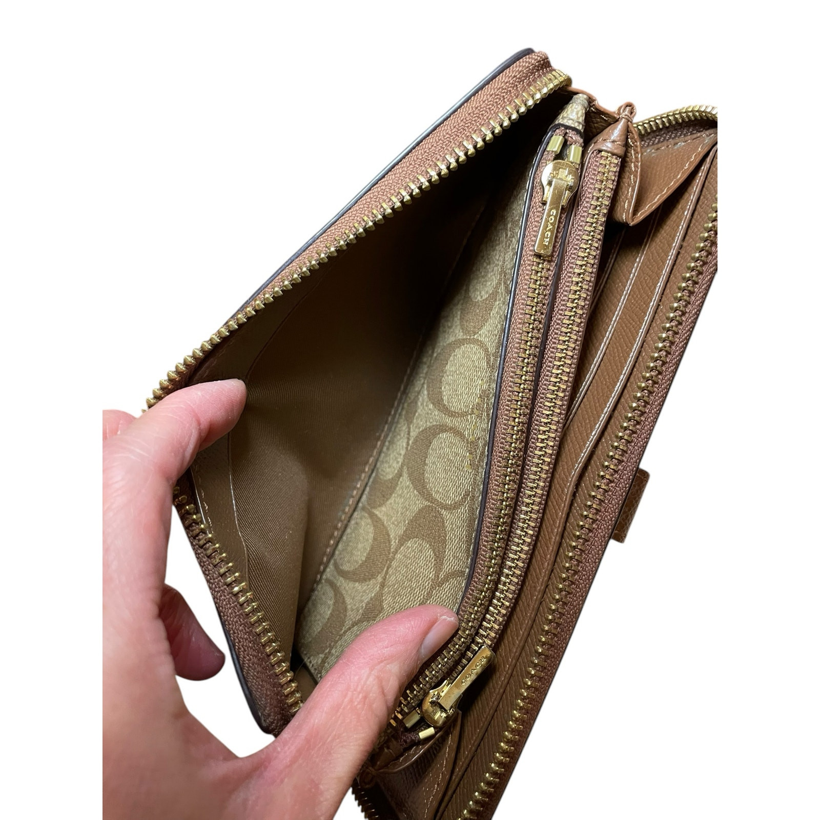 Coach Multifunction Wallet Large Brown Leather C … - image 16