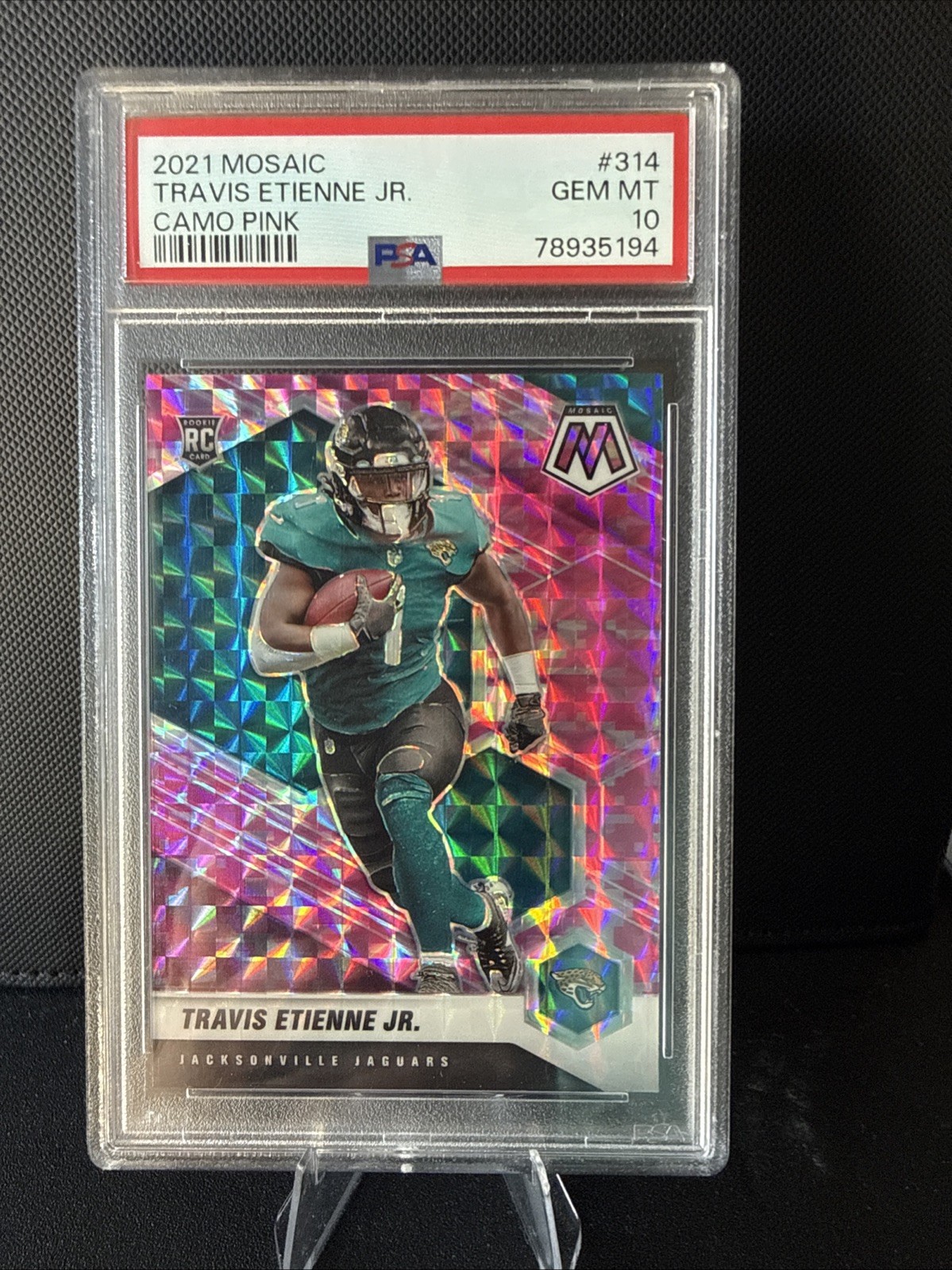 2021 Panini Mosaic Travis Etienne Jr. RC Camo Pink Prizm PSA 10 LOW POP 🔥ROOKIE