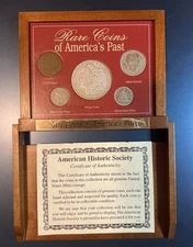 Rare Coins of Americas Past Set of 5 with COA and Wooden Presentation Box