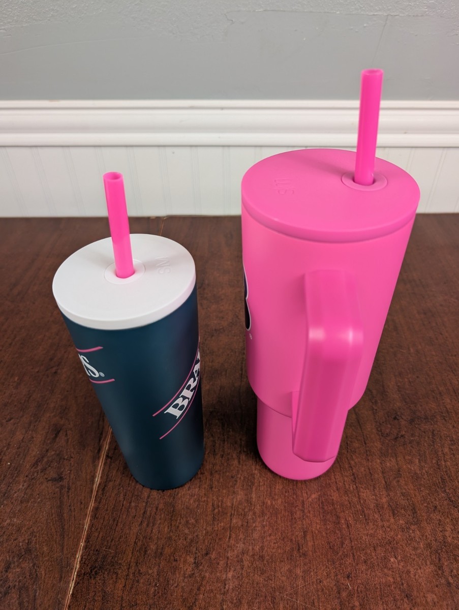 NEW Braums 24oz Insulated Tumbler – Green With Straw, Simple Modern Style 2025