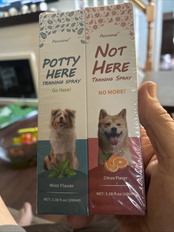 Petstoral Dog Not Here & Here Potty Training Spray Kit Puppy 1.69 oz Ea - New