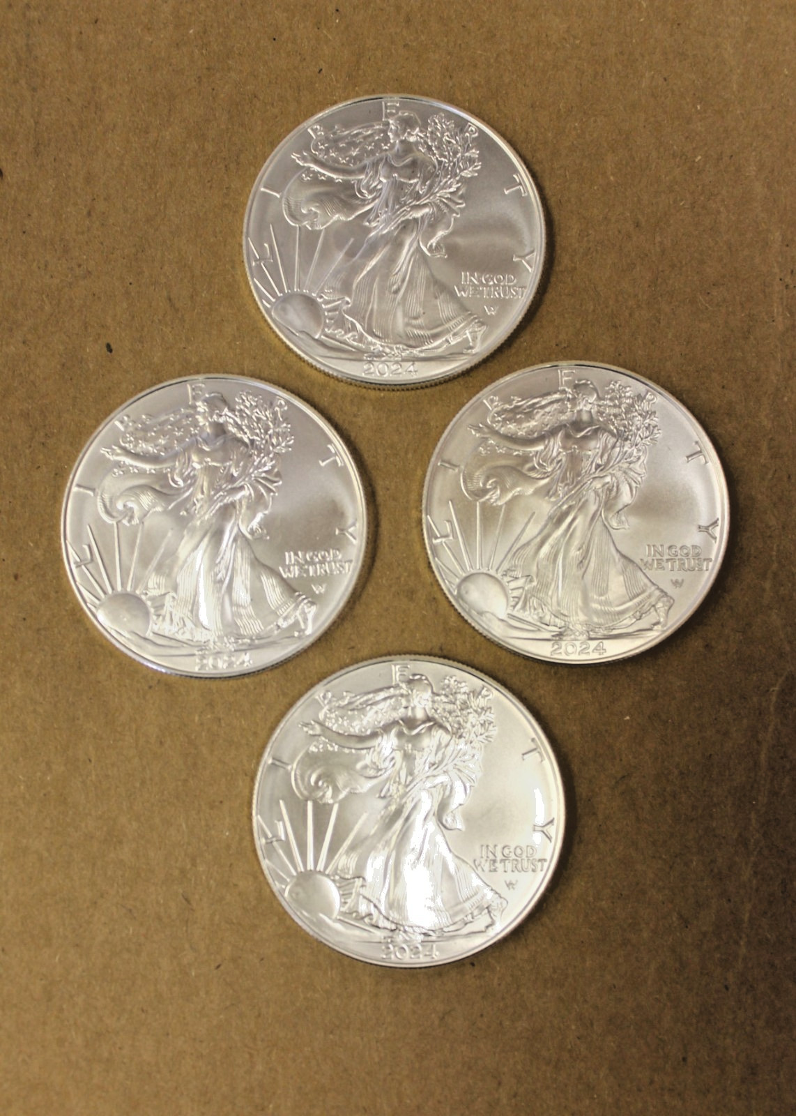 Lot of 4 2024 1 oz $1 American Eagle Coins (BU) .999 Fine Uncirculated