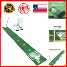 Golf Putting Mat with Distance Markers Anti-Slip Backing Indoor Outdoor Portable