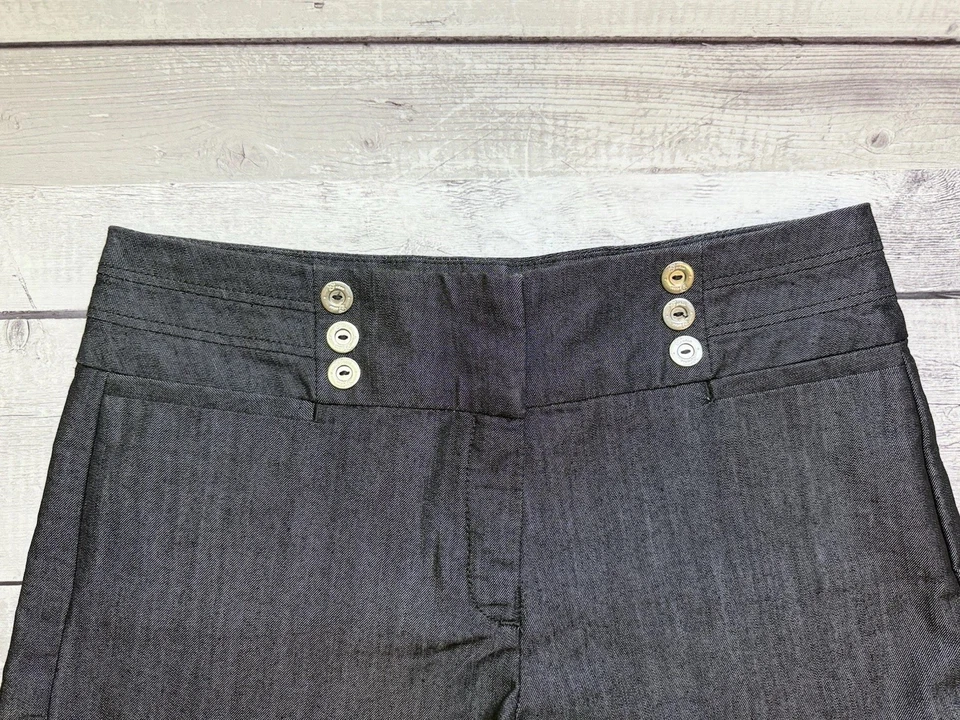 Pantalones Cortos Guess Sailor Negros Con Botones Plateados Para Mujer Talla 29 Foto 3 de 4