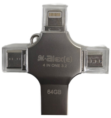 4in1 USB Stick 64GB 3.2 Typ C USB C | Lightning | Micro Flash iPhone Android 