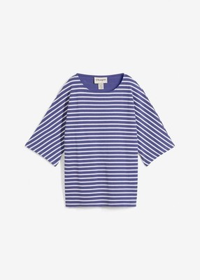 Oversize-Sweatshirt reiner Baumwolle Gr. 36/38 Dunkelblau Weiß Damen-Shirt Neu