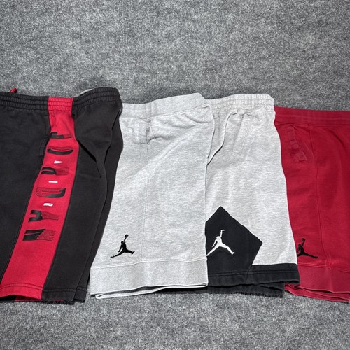 Lot of 4 Youth AIR JORDAN (L-XL) Athletic Shorts Fleece Pockets Drawstring MIX