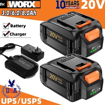 2PACK For WORX Extend Lithium Battery 20V WA3520 WA3525 WA3575 OR Charger