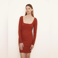 NWOT VINCE Long Sleeve Square-Neck Mini DressSize Large