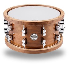 PDP LE Dark Stain Walnut and Maple Snare Walnut Hoops Chrome Hardware 14 x 7.5