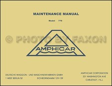 1961-1967 Amphicar Werkstatt Reparatur Handbuch Service Wartung Buch