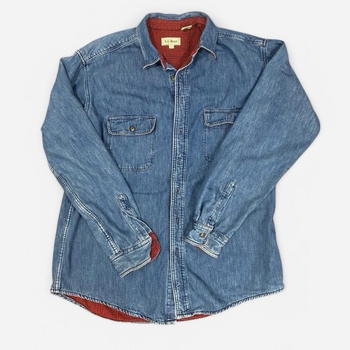 Vintage LL BEAN gefütterte Jeans Chore Jacke Gr. Tall Large