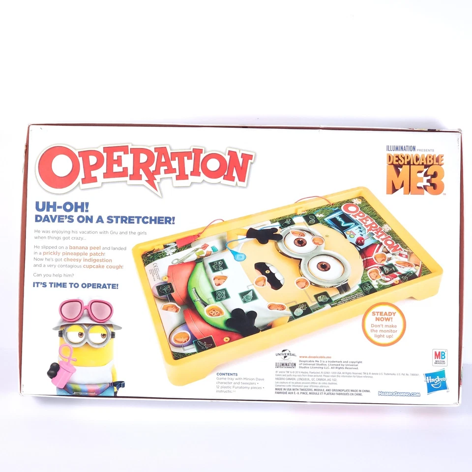 Despicable Me 3 Minions Operation Game Hasbro Complete 2016 C1342 Ages 6+ TESTED - Image 2 of 4