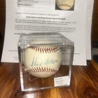 Hank Aaron  and boog Powell Signed  Baseball W/ Cube Beckett COA