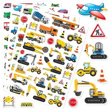 Construction Cars and Trucks Stickers 665 Counts Transportation Waterproof Ca...