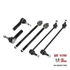 6pcs Front Suspension Kit Inner Outer Tie Rod End Front Sway Bar Link for