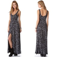 Free People Rare Gold Coast Maxi Floral Boho Dress Size Small