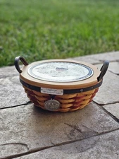 Longaberger 2005 Inaugural Basket, Liner, Protector, & Wood Lid