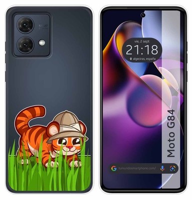Transparente Silikonhülle Für Motorola Moto G84 5G Tigerdesign Zeichnungen