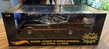 1966 Classic TV Batman Batmobile w/ Figures Hot Wheels 1:18 RARE Adam West 2015