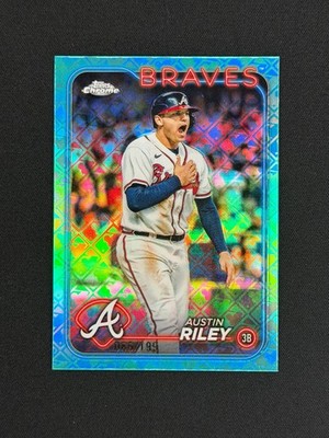 2024 Topps Chrome Logofracto Austin Riley Aqua Refractor #/199