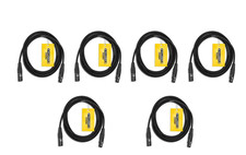 6 Essentials 5 pin 15 ft DMX Shielded Lighting DJ Cables w/Rean Connectors