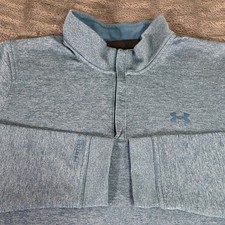 Under Armour Storm ColdGear Mens XL Blue Heathered 1/4 Snap Pullover Sweatshirt