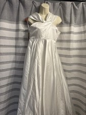 NWT White Satin Off The Shoulder High Low Wedding Gown
