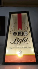 1970's Framed Michelob Light Beer Sign Mirror Vintage Bar Anheuser-Busch Brewery
