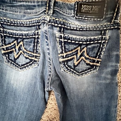 MISS ME Sunny Skinny Americana Blue Jeans 27 X 33.5  # JPD1034SK