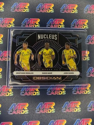 2024-25 Panini Obsidian #13 Cristiano Ronaldo / Mane / Duran Nucleus Purple #/49