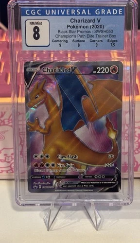 New Listing2020 POKEMON CHAMPION'S PATH ETB CHARIZARD V SWSH050 BLACK STAR PROMO CGC 8