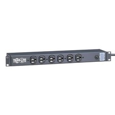 Tripp Lite Power Strip Rackmount Metal 120V 5-15R 6 Front Face Outlet 1URM