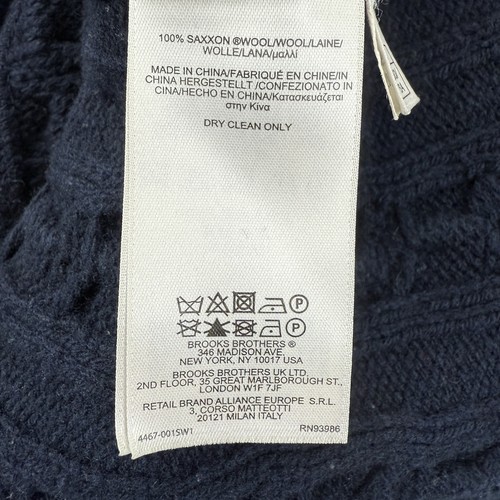 Brooks Brothers Sweater Womens XS Blue Saxxon Wool Cable Knit Button Up Cardigan - Picture 9 of 9