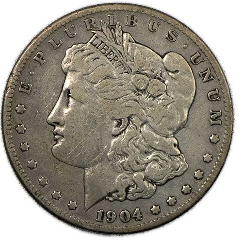 1904 S San Francisco Morgan Silver Dollar $1 Fine FN F/VF+ SCRATCHED OBVERSE
