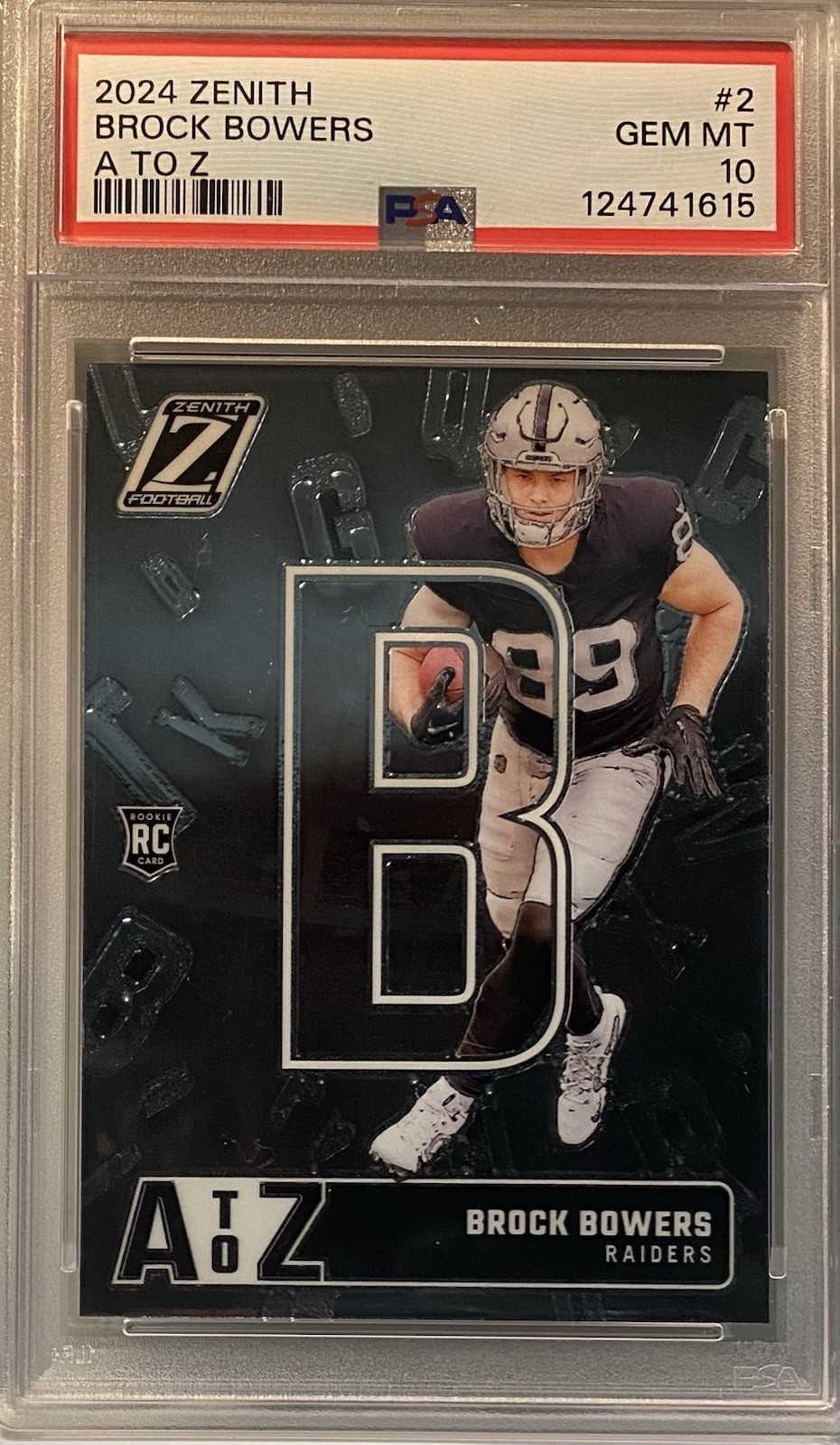 Brock Bowers Panini Zenith A to Z #2 Base