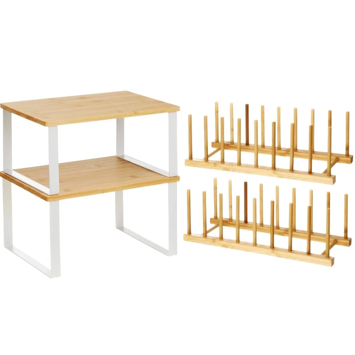 4 Pcs Plate Organizer for Cabinet, Plate and Bowl Organizer for Cabinet , Cab...