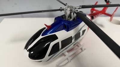 OMP HOBBY M2 Evo RC Heli EC145 Scale Blue Red White Fuselage & Microheli 4 Head