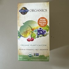 Organics, Organic Plant Calcium, 180 Vegan Tablets EXP 06/27