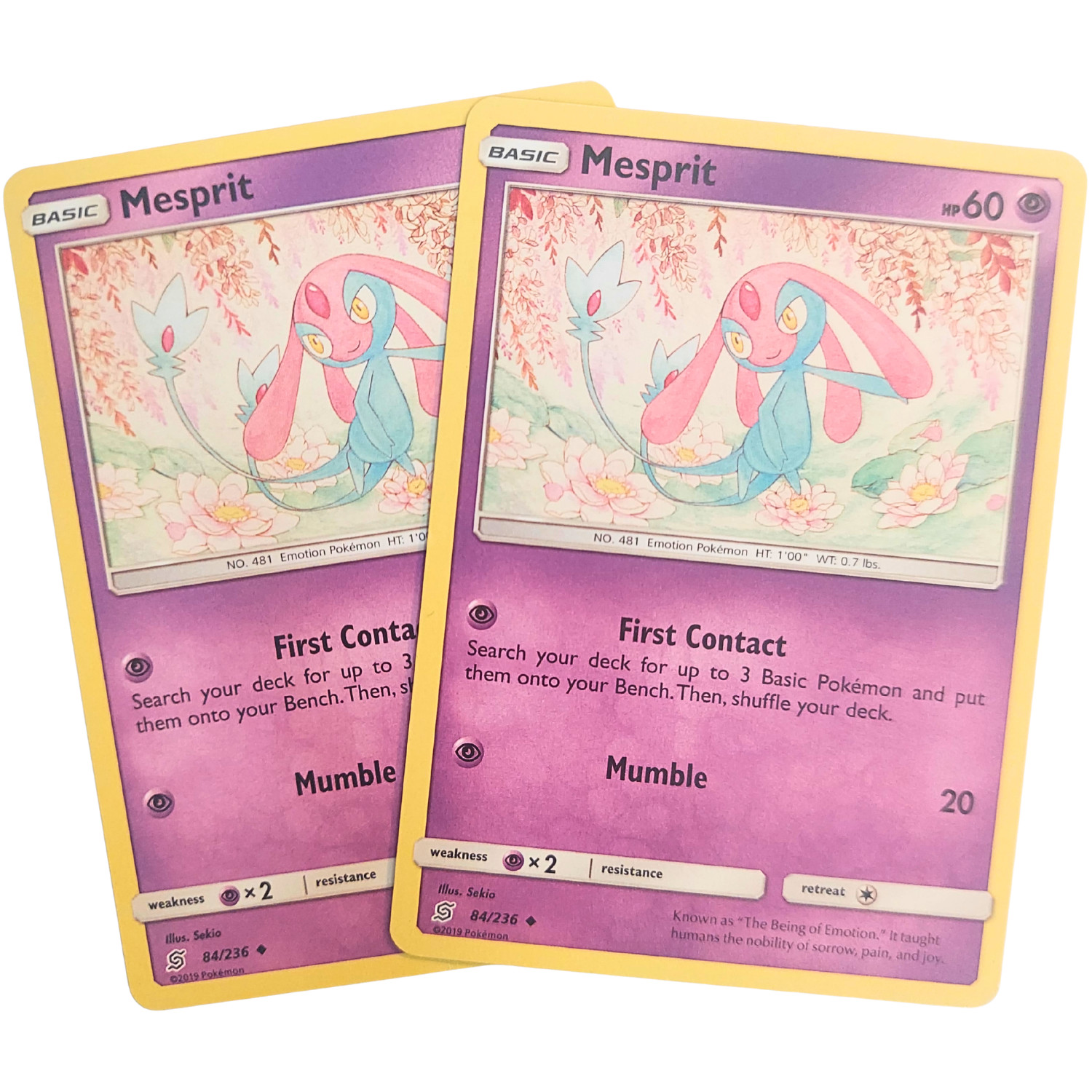 Basic Mesprit 84/236 2019 SM-Unified Minds Pokémon TGC Two Card NM/LP