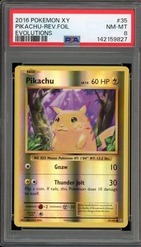 Pokemon Pikachu XY Evolutions Reverse Holo #35 PSA 8