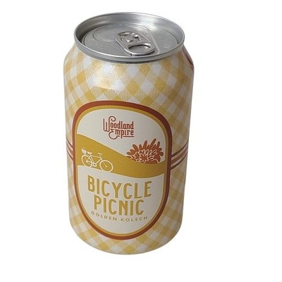 Woodland Empire Boise ID Bicycle Picnic Golden Kolsch Empty Beer Can Bottom Open