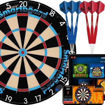 UNICORN SMART DARTBOARD SMARTBOARD - BLUETOOTH APP FÄHIGES SCORING + 6 DARTS