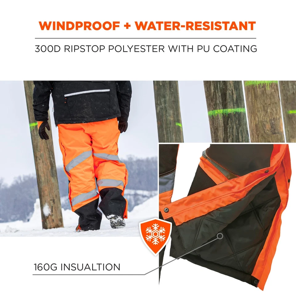 Mono con tirantes térmico aislante GloWear 8928, alta visibilidad, resistente a la intemperie... Foto 3 de 4