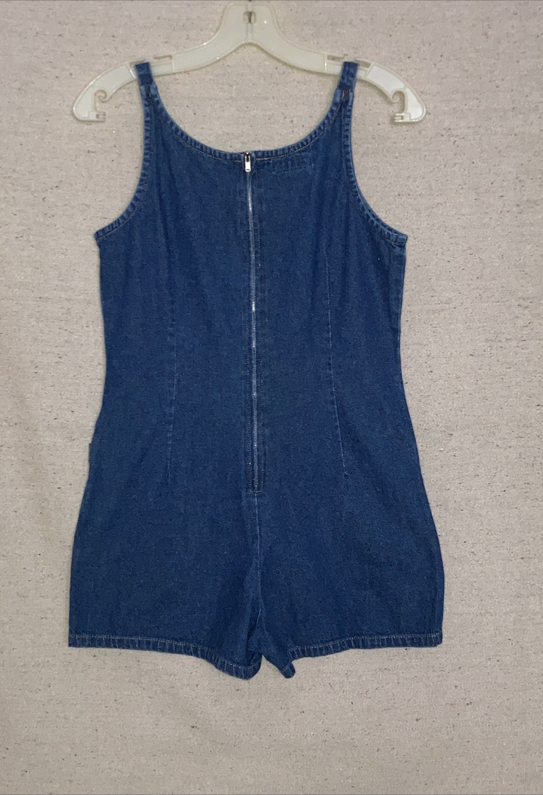 Vintage 80s 90s Esprit Basix Shorts Romper Denim Playsuit Jumper Women’s 3/4 New image 5