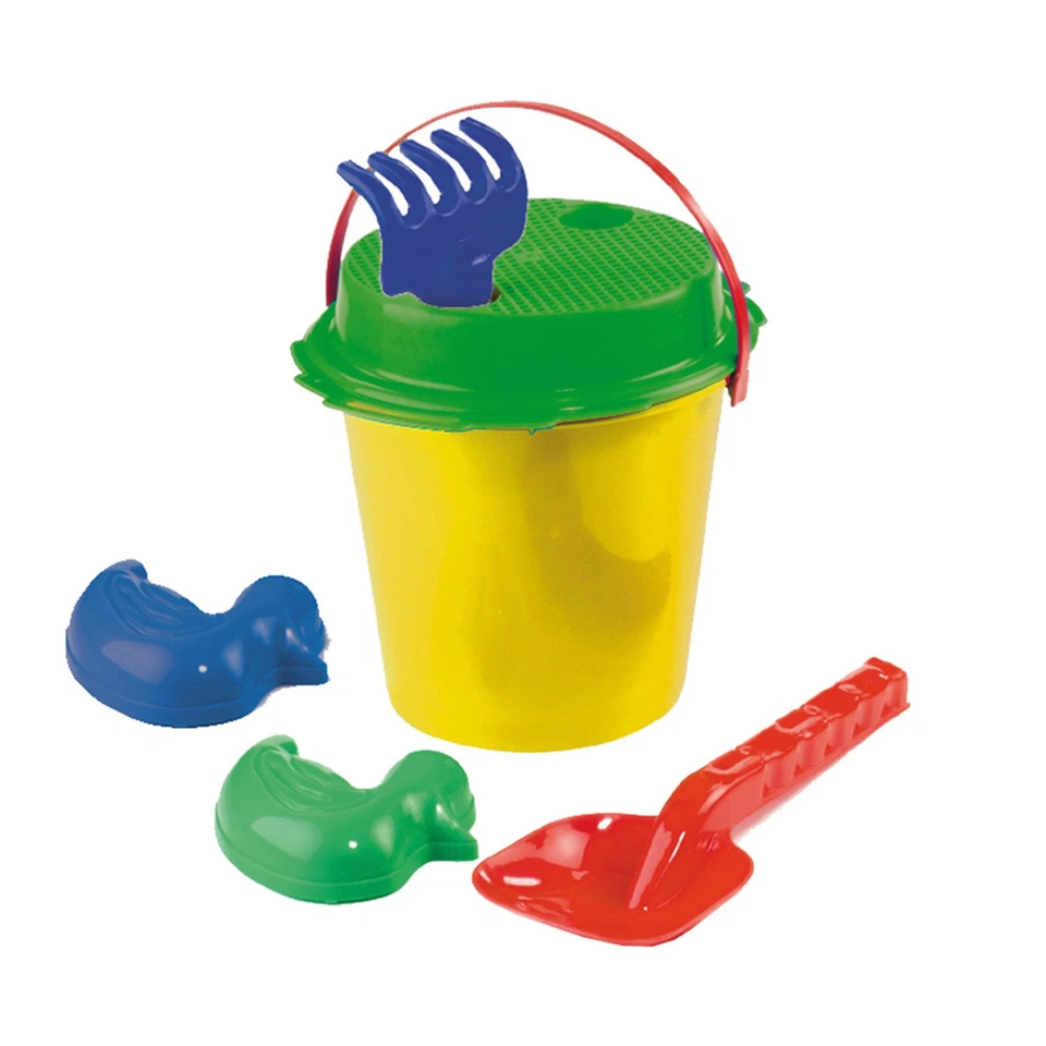 Sandspielzeug für Kinder Sandeimer Set Eimer Harke Förmchen Schaufel Meer Strand