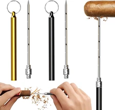 2-Pack Cigar Draw Enhancer Tool, Stainless Steel Cigar Poker, Practical Cigar Ac